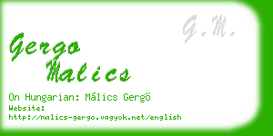 gergo malics business card